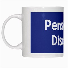 Pensioners Discount Sale Blue White Mugs