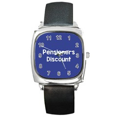 Pensioners Discount Sale Blue Square Metal Watch by Mariart