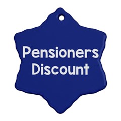 Pensioners Discount Sale Blue Ornament (snowflake)