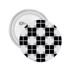 Plaid Black White 2 25  Buttons