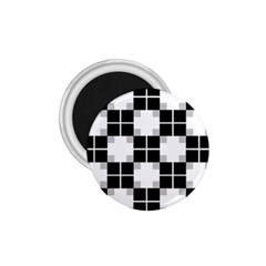 Plaid Black White 1 75  Magnets