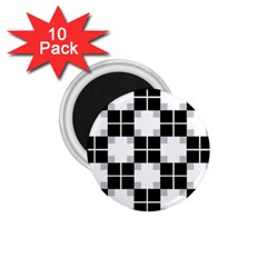 Plaid Black White 1 75  Magnets (10 Pack) 