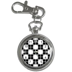 Plaid Black White Key Chain Watches by Mariart