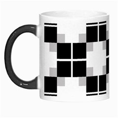 Plaid Black White Morph Mugs