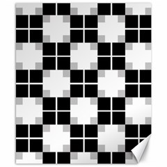 Plaid Black White Canvas 8  X 10 