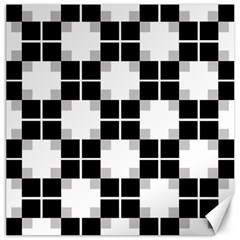 Plaid Black White Canvas 12  X 12  