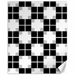 Plaid Black White Canvas 16  X 20  