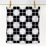 Plaid Black White Face Towel Front