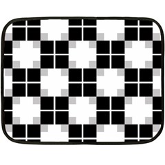 Plaid Black White Fleece Blanket (mini)