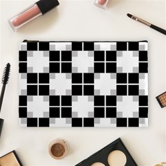 Plaid Black White Cosmetic Bag (large) 