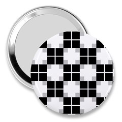 Plaid Black White 3  Handbag Mirrors