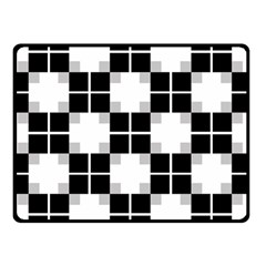 Plaid Black White Double Sided Fleece Blanket (small) 