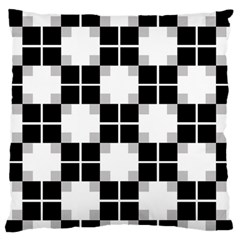 Plaid Black White Large Flano Cushion Case (one Side) by Mariart