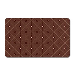 Coloured Line Squares Brown Plaid Chevron Magnet (rectangular) by Mariart