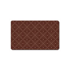 Coloured Line Squares Brown Plaid Chevron Magnet (name Card)