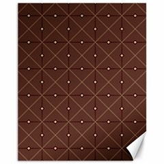 Coloured Line Squares Brown Plaid Chevron Canvas 11  X 14  