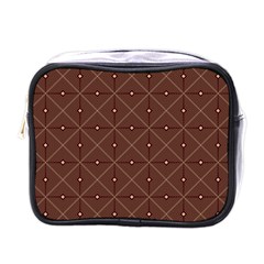 Coloured Line Squares Brown Plaid Chevron Mini Toiletries Bags