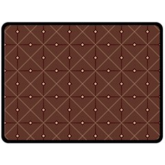 Coloured Line Squares Brown Plaid Chevron Fleece Blanket (large)  by Mariart