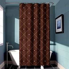 Coloured Line Squares Brown Plaid Chevron Shower Curtain 36  X 72  (stall)  by Mariart