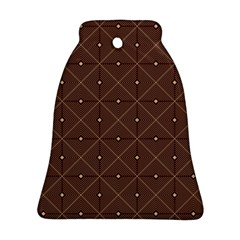 Coloured Line Squares Brown Plaid Chevron Bell Ornament (two Sides) by Mariart