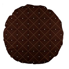 Coloured Line Squares Brown Plaid Chevron Large 18  Premium Round Cushions by Mariart