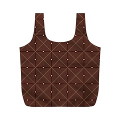 Coloured Line Squares Brown Plaid Chevron Full Print Recycle Bags (m)  by Mariart