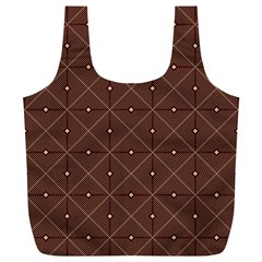 Coloured Line Squares Brown Plaid Chevron Full Print Recycle Bags (l)  by Mariart