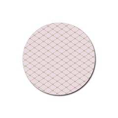 Plaid Star Flower Iron Rubber Round Coaster (4 Pack) 