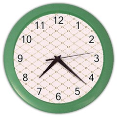 Plaid Star Flower Iron Color Wall Clocks by Mariart