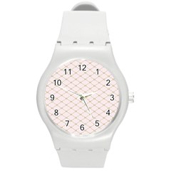 Plaid Star Flower Iron Round Plastic Sport Watch (m) by Mariart