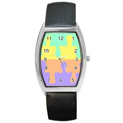 Puzzle Gender Barrel Style Metal Watch by Mariart