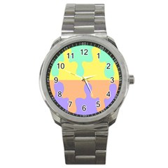 Puzzle Gender Sport Metal Watch by Mariart