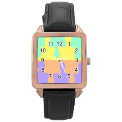 Puzzle Gender Rose Gold Leather Watch  by Mariart