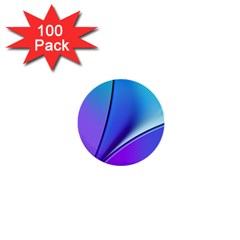 Line Blue Light Space Purple 1  Mini Buttons (100 Pack) 