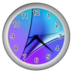 Line Blue Light Space Purple Wall Clocks (silver) 