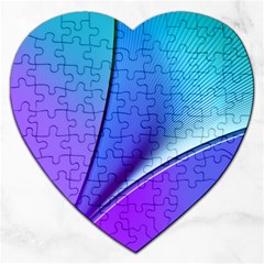 Line Blue Light Space Purple Jigsaw Puzzle (heart) by Mariart