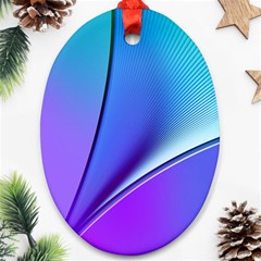 Line Blue Light Space Purple Oval Ornament (two Sides) by Mariart