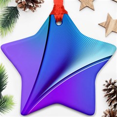 Line Blue Light Space Purple Star Ornament (two Sides) by Mariart