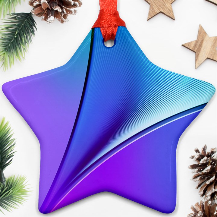 Line Blue Light Space Purple Star Ornament (Two Sides)