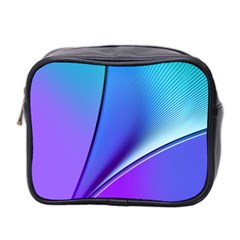 Line Blue Light Space Purple Mini Toiletries Bag 2-side by Mariart