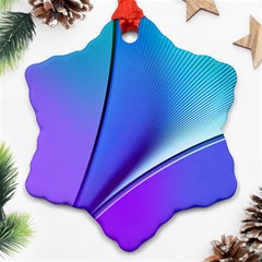 Line Blue Light Space Purple Snowflake Ornament (two Sides)