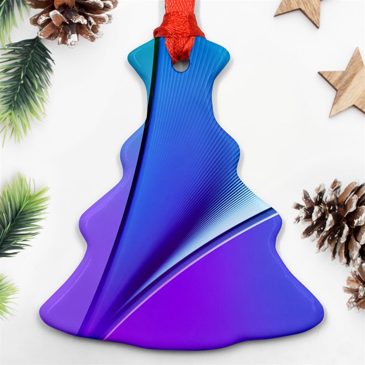 Line Blue Light Space Purple Christmas Tree Ornament (Two Sides)