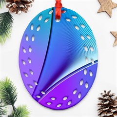 Line Blue Light Space Purple Oval Filigree Ornament (two Sides)