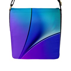 Line Blue Light Space Purple Flap Messenger Bag (l) 