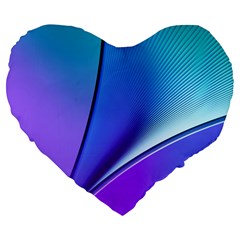 Line Blue Light Space Purple Large 19  Premium Flano Heart Shape Cushions by Mariart