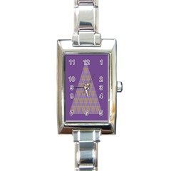 Pyramid Triangle  Purple Rectangle Italian Charm Watch by Mariart