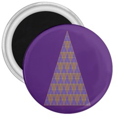 Pyramid Triangle  Purple 3  Magnets by Mariart