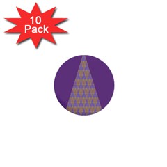 Pyramid Triangle  Purple 1  Mini Buttons (10 Pack) 