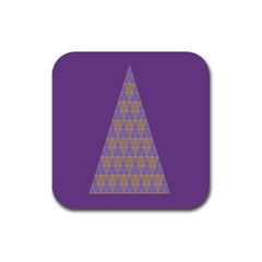 Pyramid Triangle  Purple Rubber Coaster (square)  by Mariart