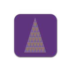 Pyramid Triangle  Purple Rubber Square Coaster (4 Pack)  by Mariart